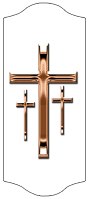 DARAY-C-517-BZ-WT Bronze 3 Crosses White